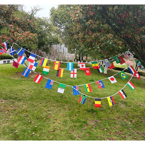 2026 42/48Pcs World Country Flag 14X21Cmnew Football Cup Countries Flag Bunting National String Banner Event Garlands Decoration