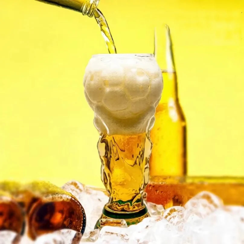 Football Soccer Trophy Shaped Beer Glass Cup Thickened Durable Sports Themed Mug for Bar Pub Party Fan Gift Home Drinkware
