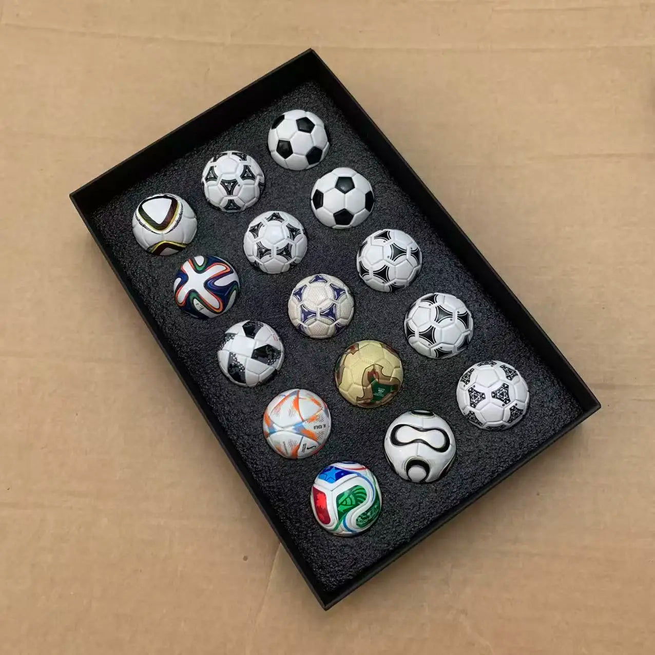 2026 Soccer Cup Event Souvenir 15 Mini ABS&PU Soccer Balls in Elegant Display Box