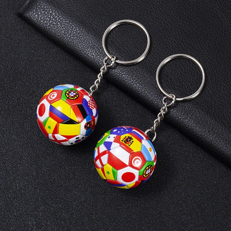 New Fashion Flag Football Keychain Country Soccer Club Fans Keyring Car Key Chains Souvenir Bag Pendant Accessories Gifts
