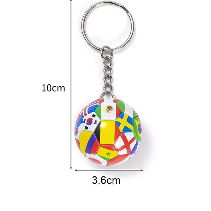 New Fashion Flag Football Keychain Country Soccer Club Fans Keyring Car Key Chains Souvenir Bag Pendant Accessories Gifts