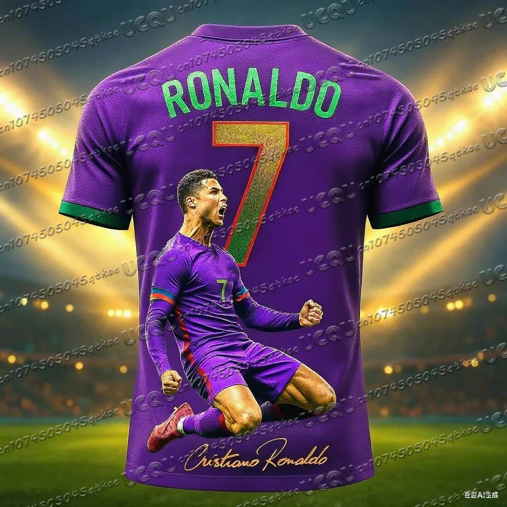 2026 New Arrival Special Edition Ronaldo 7 Football Jersey Oversize Sport Short Sleeve Training Uniform Soccer Jersey Kid Tshirt