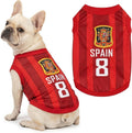 Camiseta Para Perro De España, Chaleco De La Selección Española Para Mascotas Pequeñas, Ropa Deportiva De Poliéster Transpirable, Rojo, Talla 8