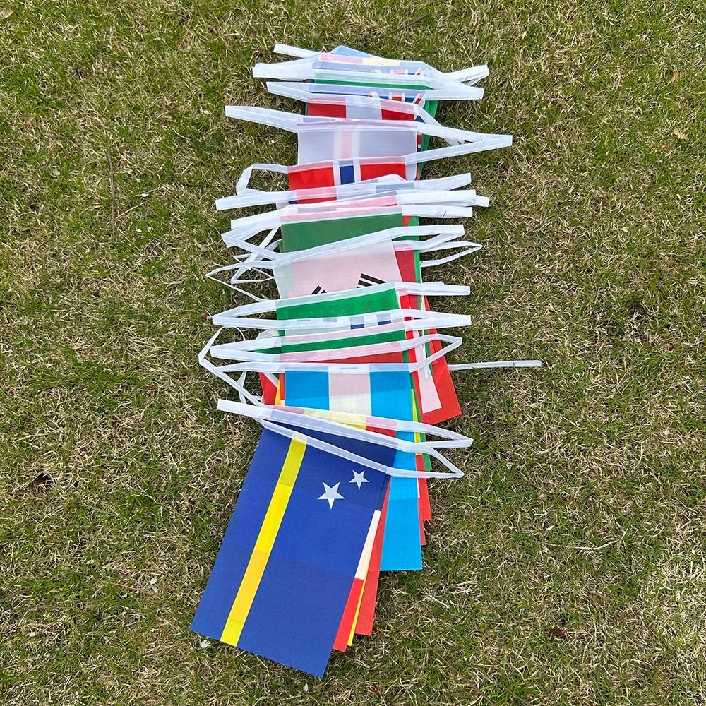 2026 42/48Pcs World Country Flag 14X21Cmnew Football Cup Countries Flag Bunting National String Banner Event Garlands Decoration