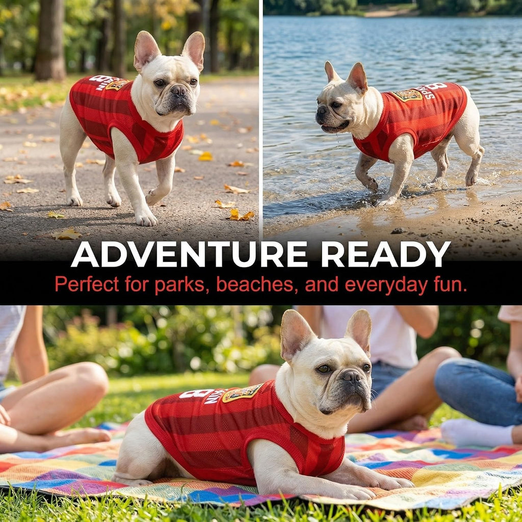 Camiseta Para Perro De España, Chaleco De La Selección Española Para Mascotas Pequeñas, Ropa Deportiva De Poliéster Transpirable, Rojo, Talla 8