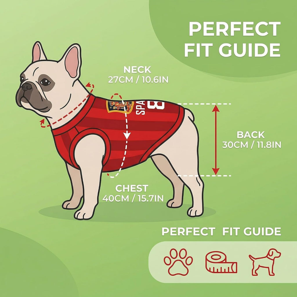 Camiseta Para Perro De España, Chaleco De La Selección Española Para Mascotas Pequeñas, Ropa Deportiva De Poliéster Transpirable, Rojo, Talla 8