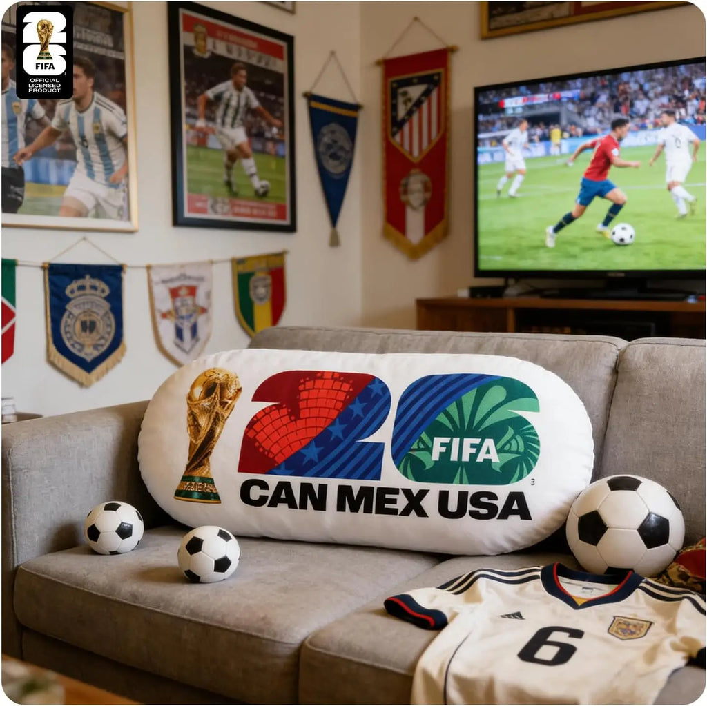 Official  WORLD CUP 2026 Football Jersey-Shaped Throw Pillow, Soccer Soft Square Pillow for Room Bedroom Traveling,  Cus