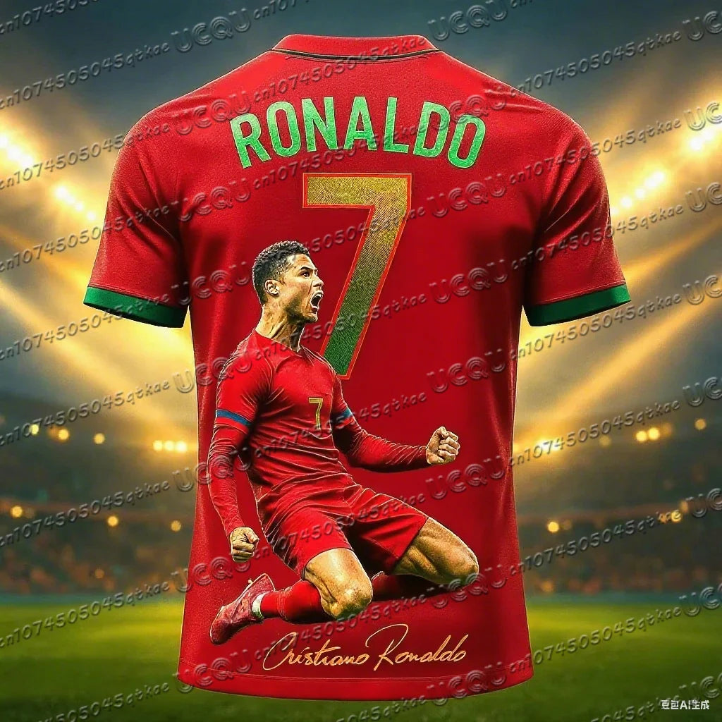 2026 New Arrival Special Edition Ronaldo 7 Football Jersey Oversize Sport Short Sleeve Training Uniform Soccer Jersey Kid Tshirt