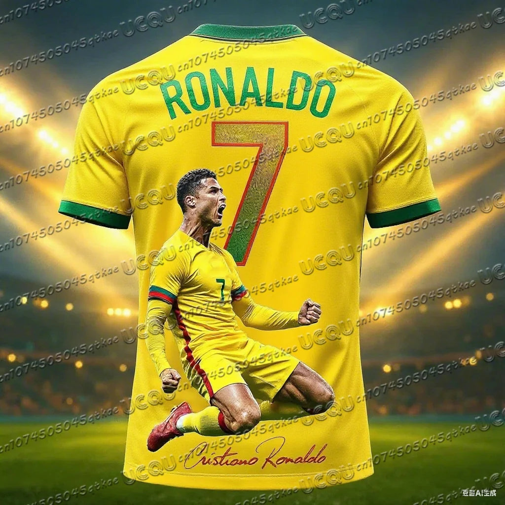 2026 New Arrival Special Edition Ronaldo 7 Football Jersey Oversize Sport Short Sleeve Training Uniform Soccer Jersey Kid Tshirt