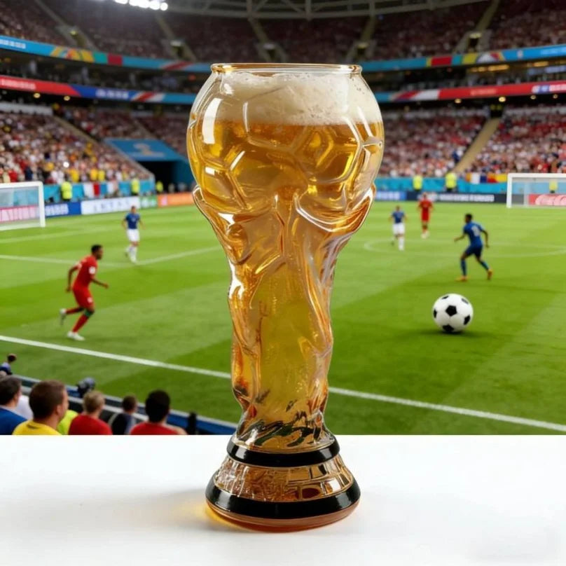Football Soccer Trophy Shaped Beer Glass Cup Thickened Durable Sports Themed Mug for Bar Pub Party Fan Gift Home Drinkware