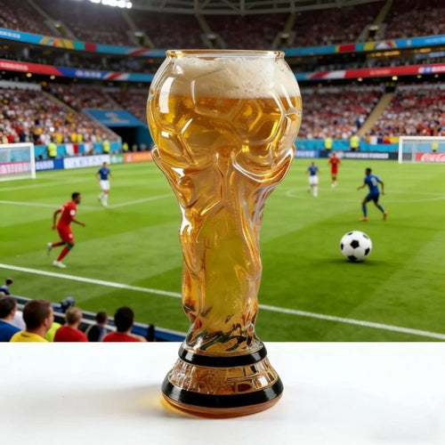 Football Soccer Trophy Shaped Beer Glass Cup Thickened Durable Sports Themed Mug for Bar Pub Party Fan Gift Home Drinkware