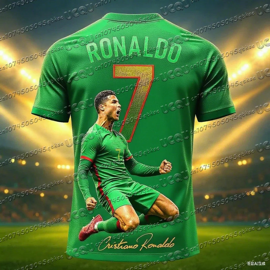 2026 New Arrival Special Edition Ronaldo 7 Football Jersey Oversize Sport Short Sleeve Training Uniform Soccer Jersey Kid Tshirt