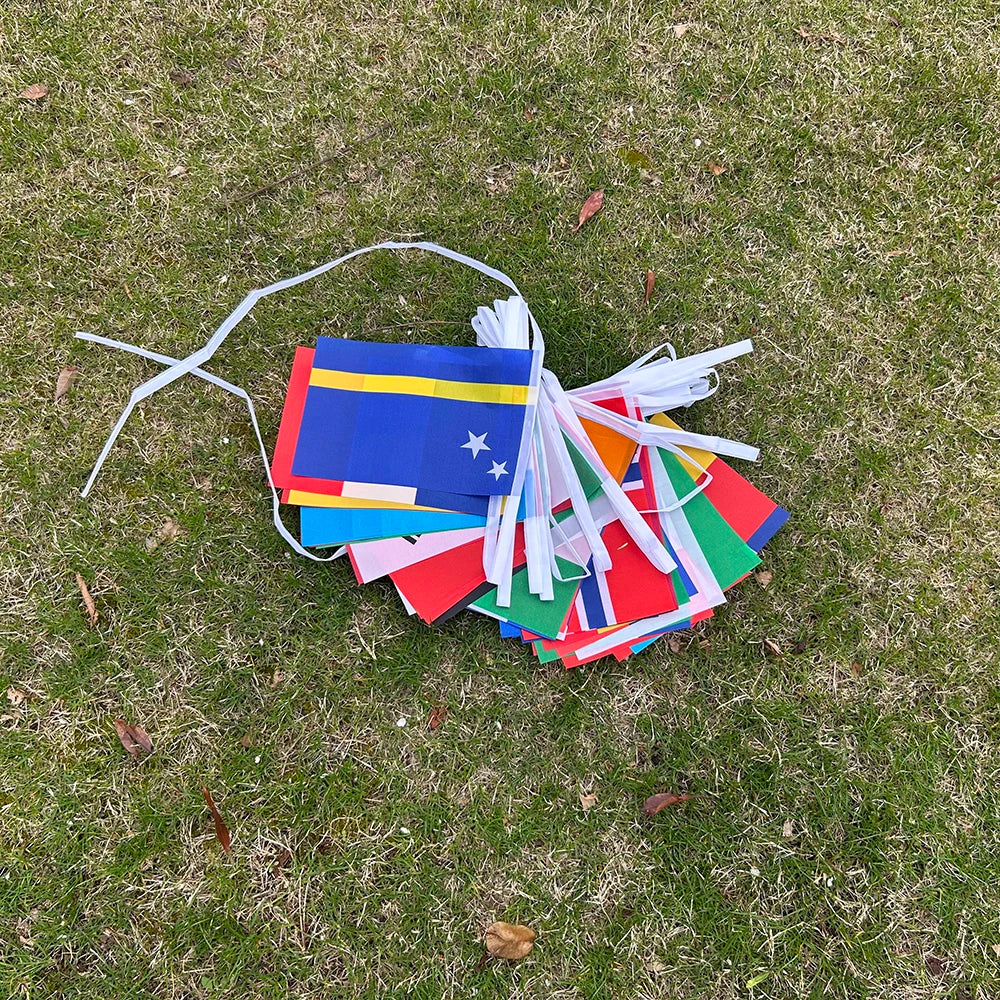 2026 42/48Pcs World Country Flag 14X21Cmnew Football Cup Countries Flag Bunting National String Banner Event Garlands Decoration